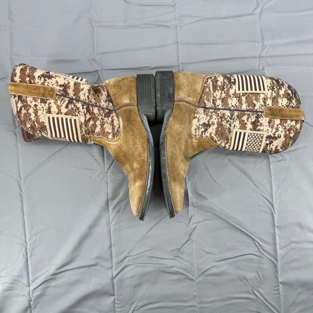 Ariat Patriot Camo US Flag Square Toe Western Boots Size 10D - Picture 5 of 8